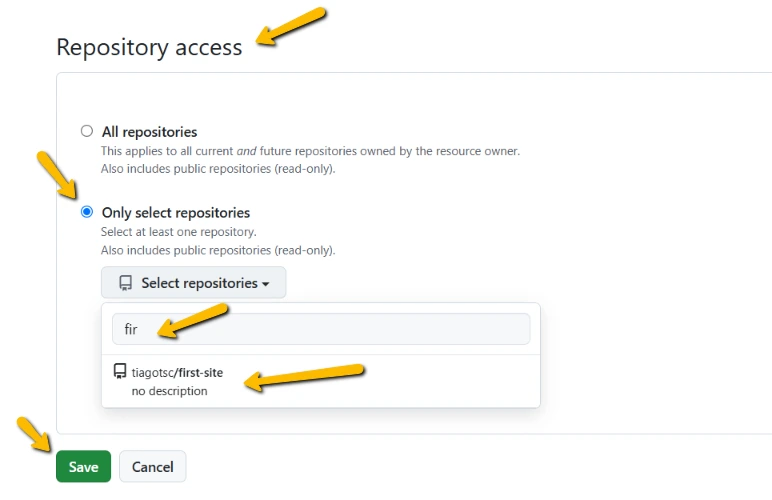Netlify - permissão repositório Github2